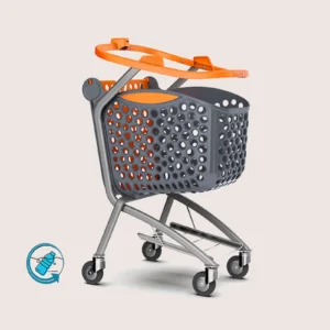 Chariot de supermarché 86 litres orange maniable