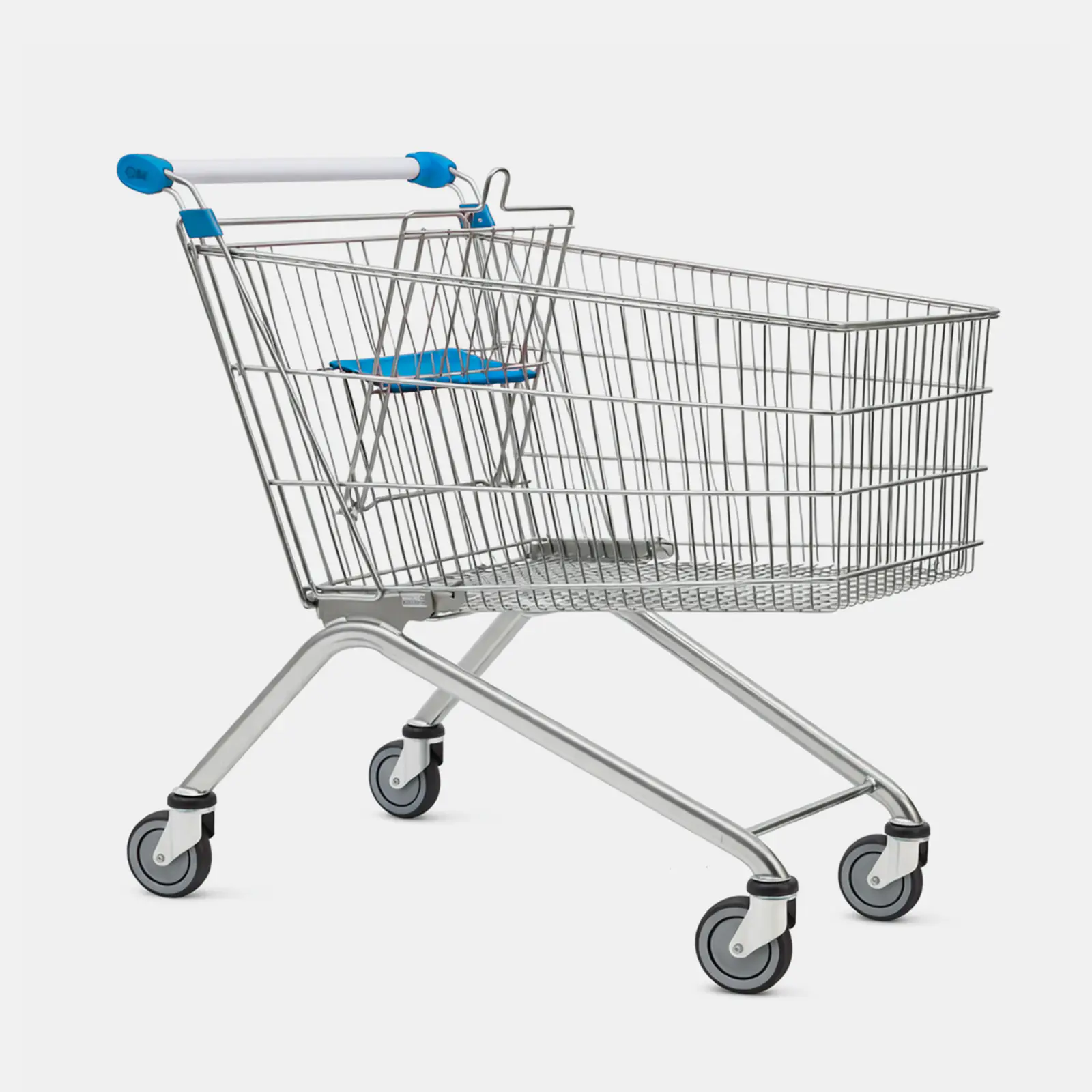 Chariot de supermarché métal 150 litres bleu