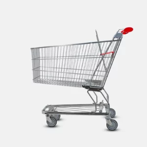 Chariot de supermarché métal 180 litres vue de profil