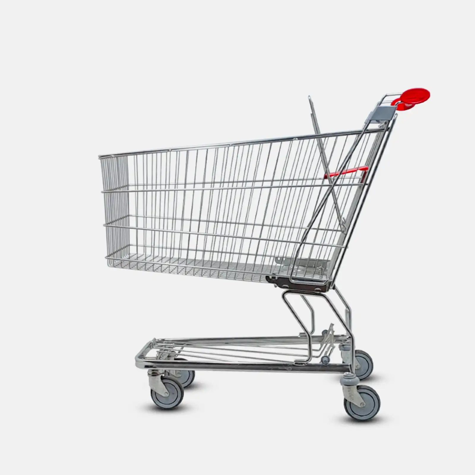 Chariot de supermarché métal 180 litres vue de profil