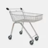 Ergonomic 65-liter black metal supermarket trolley