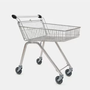 Chariot de supermarché métal 65 litres ergonomique noir
