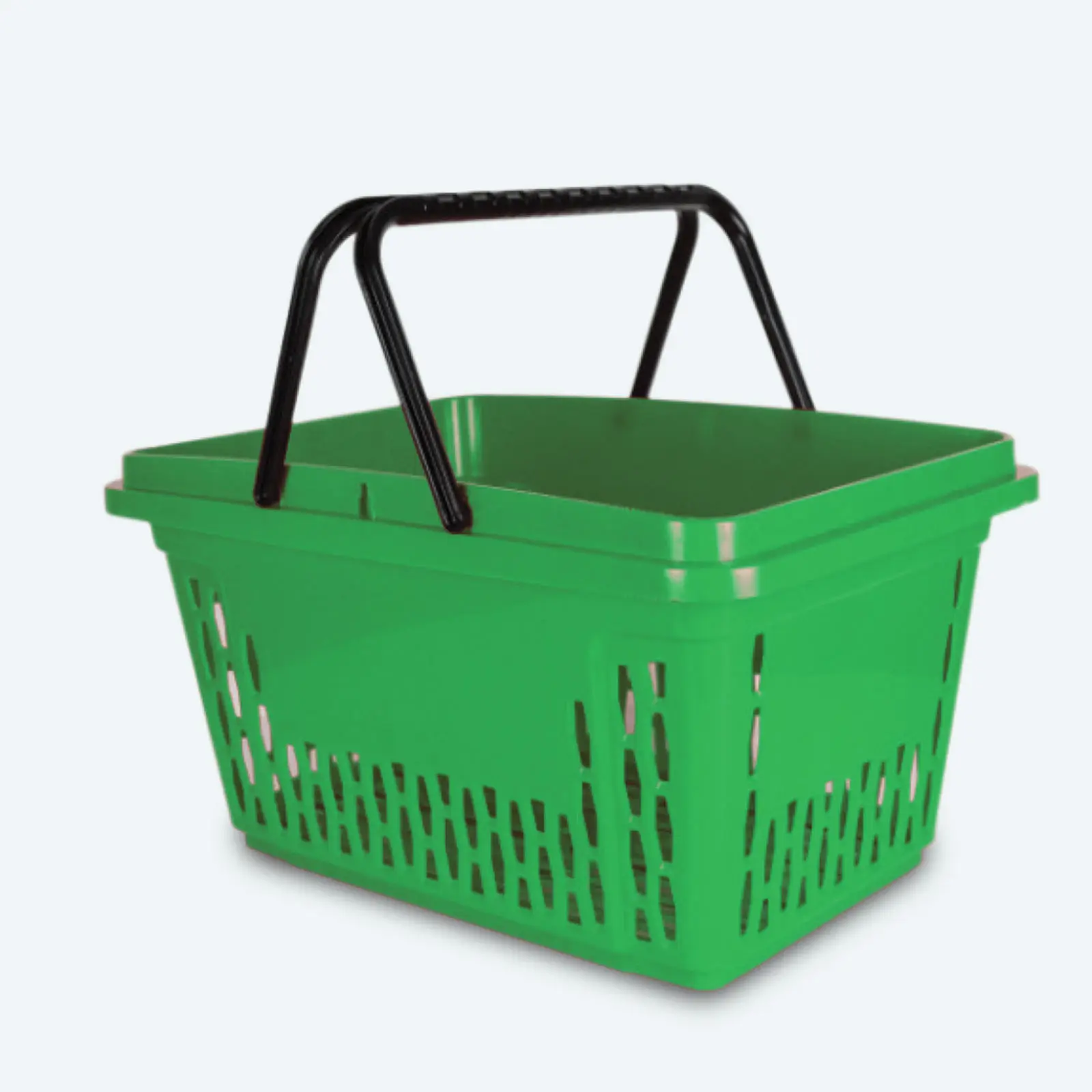 Panier à main 28 litres vert deux anses