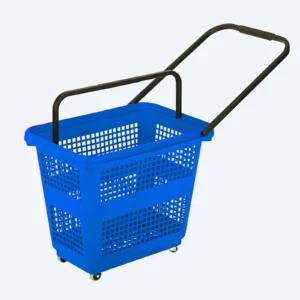 Panier à roulettes 54 litres bleu grande capacité