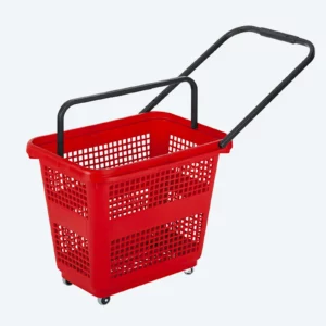 Panier à roulettes 54 litres rouge