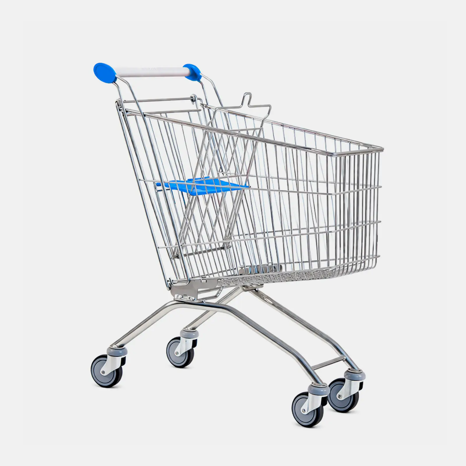 Chariot de supermarché métal 100 litres bleu