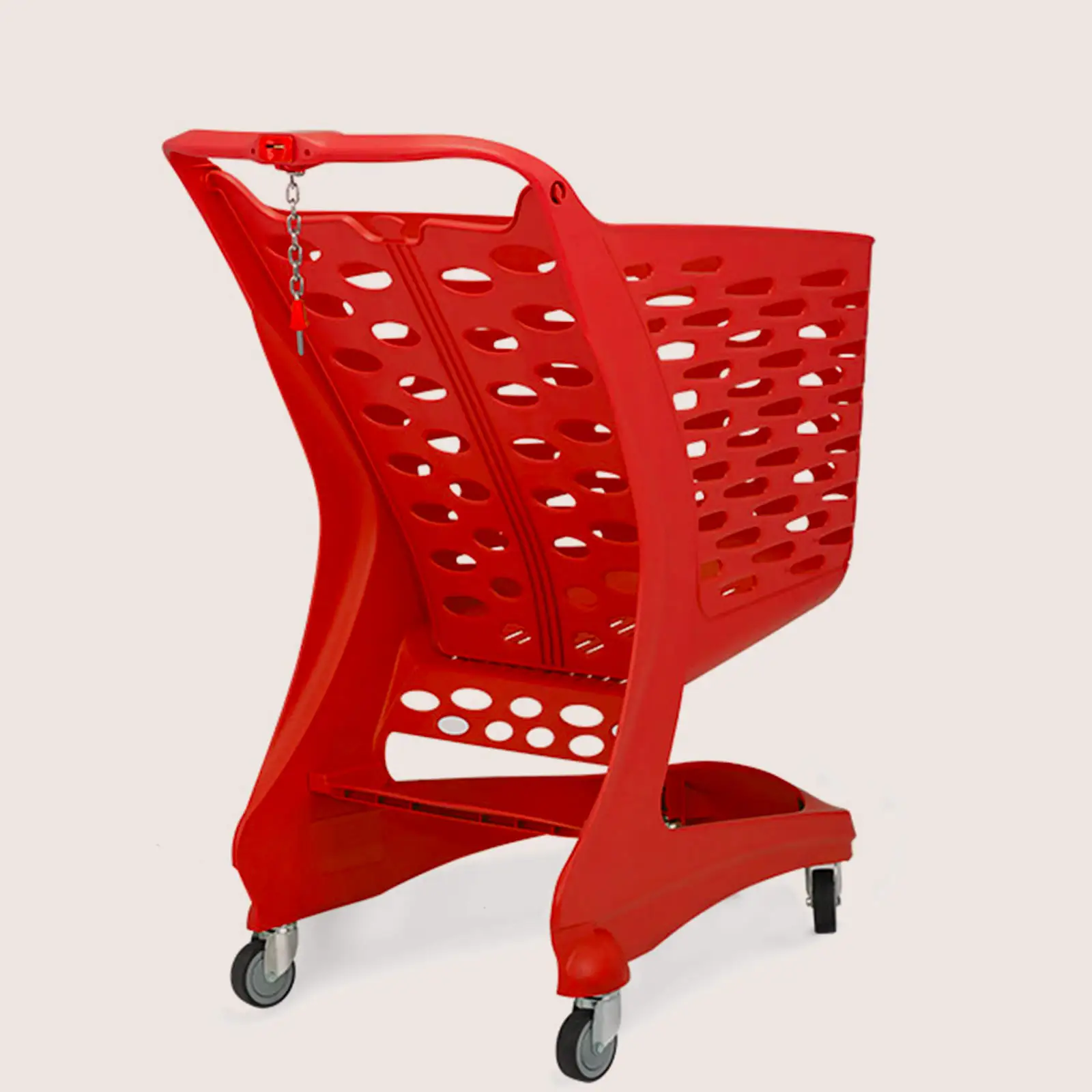 Rear of the 80 L plastic shopping trolley