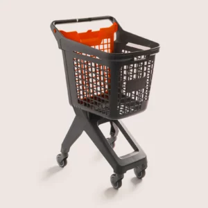 Petit chariot de supermarché plastique 80 litres compact
