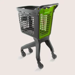 Chariot de supermarché plastique 80 litres vert
