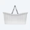 Panier à main de luxe 12 litres blanc avec poignées en aluminium