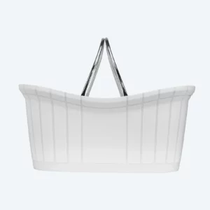Panier à main de luxe 12 litres blanc avec poignées en aluminium