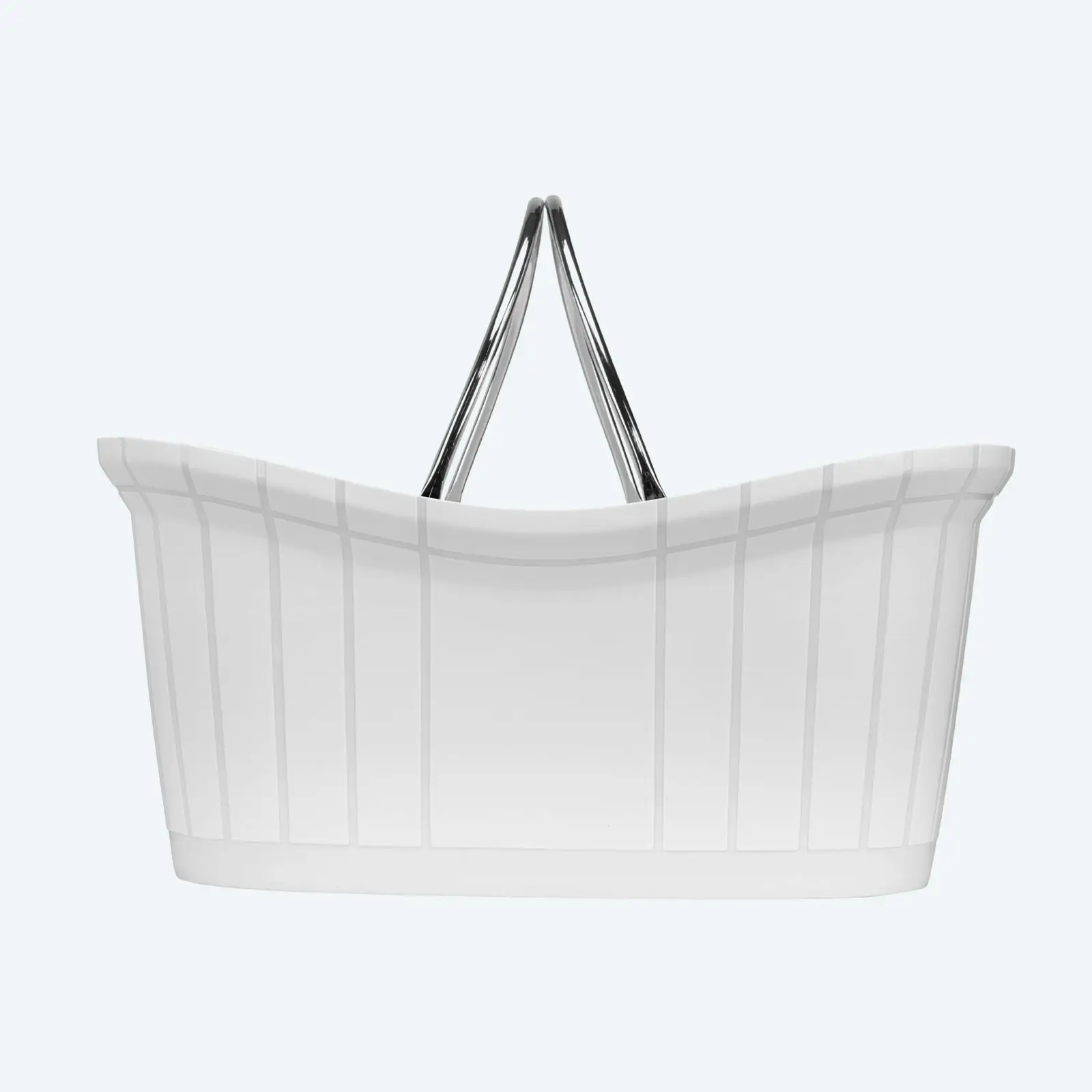 Panier à main de luxe 12 litres blanc avec poignées en aluminium