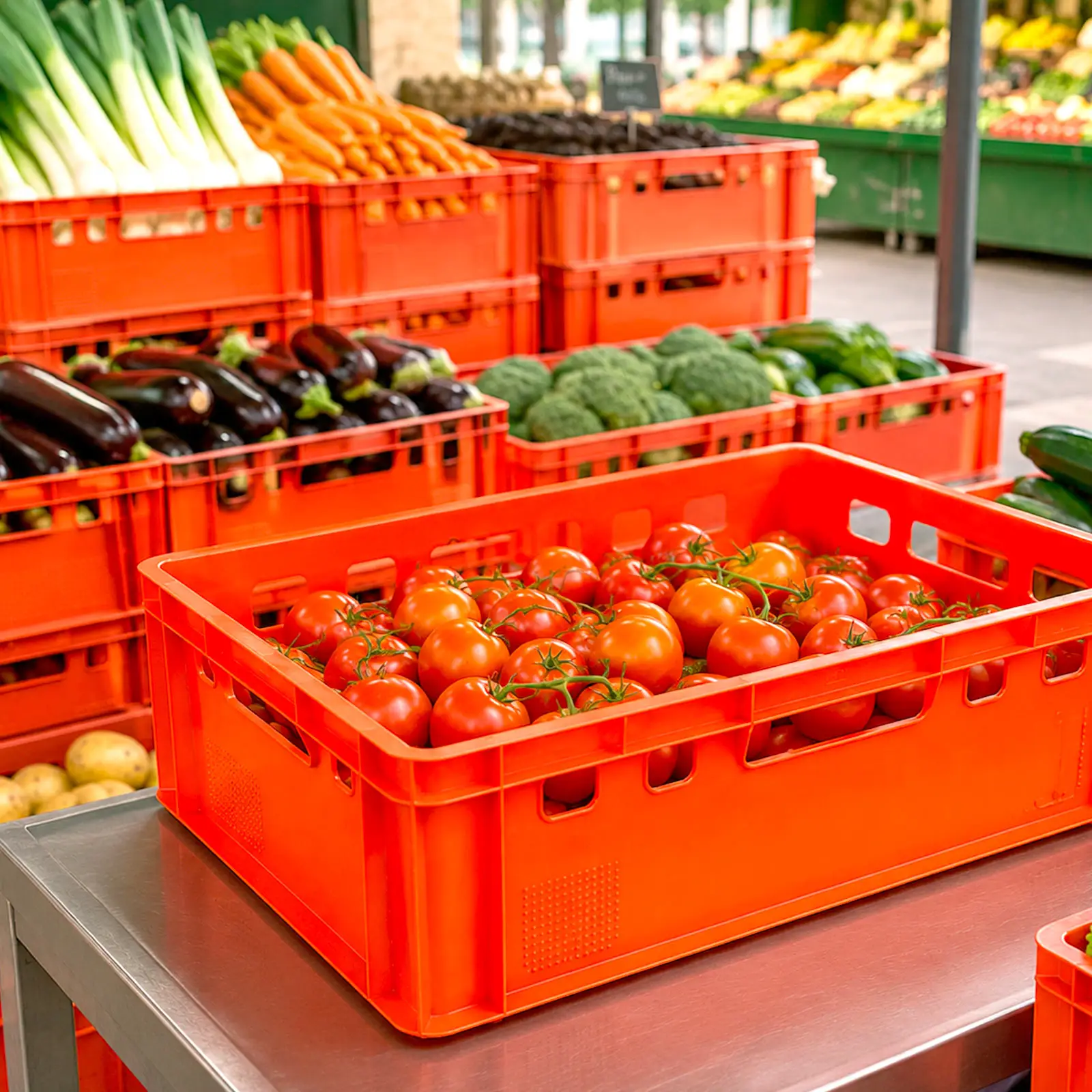 Bac alimentaire professionnel 40 L utilisé en industrie agroalimentaire