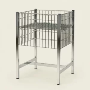 Table de présentation métallique 600 × 600 mm à hauteur réglable